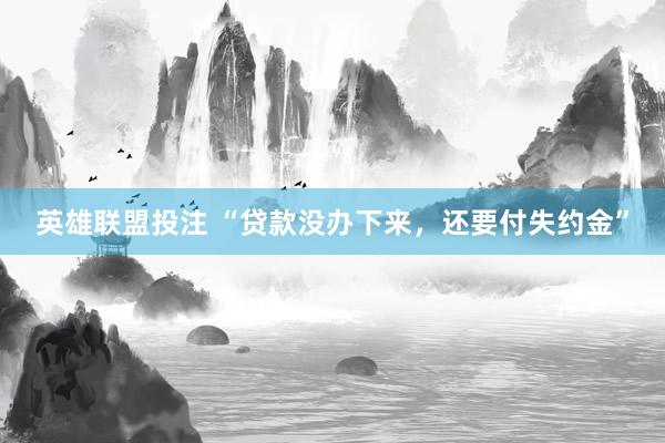 英雄联盟投注 “贷款没办下来，还要付失约金”