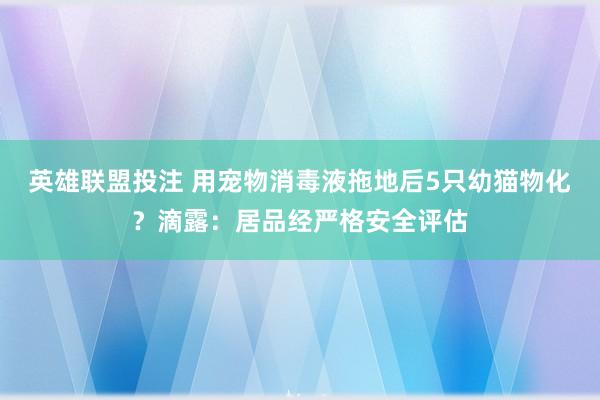 英雄联盟投注 用宠物消毒液拖地后5只幼猫物化？滴露：居品经严格安全评估