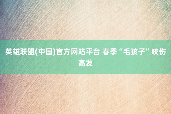 英雄联盟(中国)官方网站平台 春季“毛孩子”咬伤高发